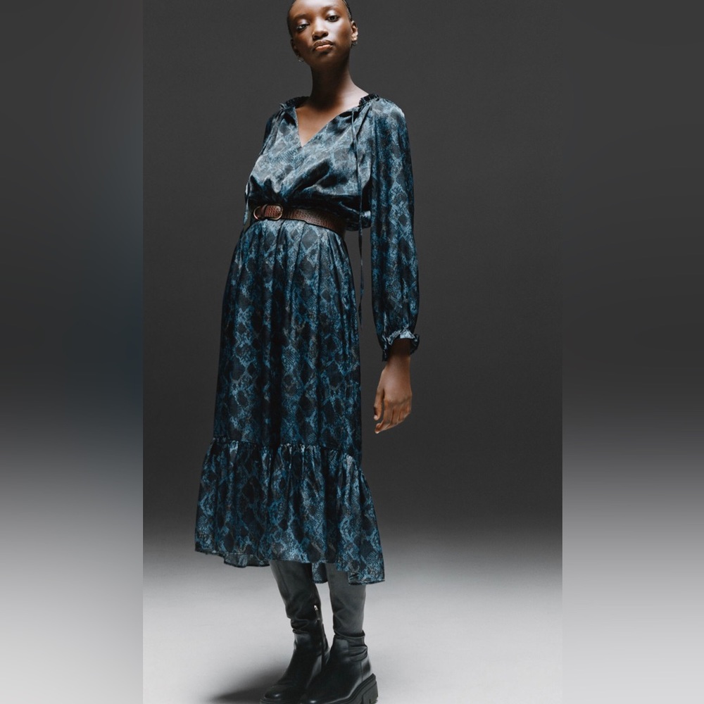 Zara Blue Patterned Dress